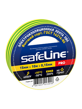 Изолента Safeline 15/10 желто-зеленый
