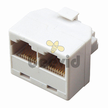 Компьютерный двойник RJ-45(8P-8C) (штекер - 2 гнезда) REXANT