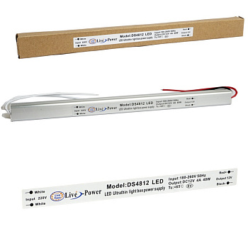Блок питания компактный 12В, 48Вт, 4A, IP20 (Live-Power)