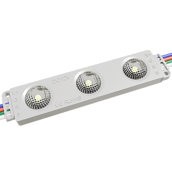 Светодиодный модуль многоцветный RoRi 3LED 12В 0.72Вт 170гр IP65 RGB