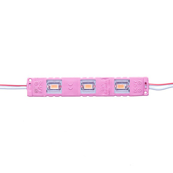 Светодиодный модуль STD5730 3LED 12В 0.6Вт 120гр. IP65 розовый (20 шт)