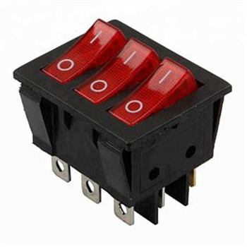 Переключатель клавишный KCD3-3 16A~250V, 30A~125V, черный